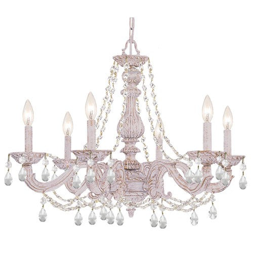 Paris Market Antique White 28-Inch Six-Light Chandelier