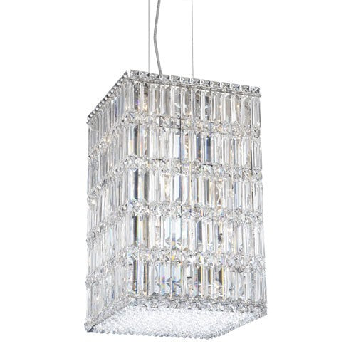 Stainless Steel 21-Light Clear Spectra Crystal Pendant Light, 13W x 21H x 13D