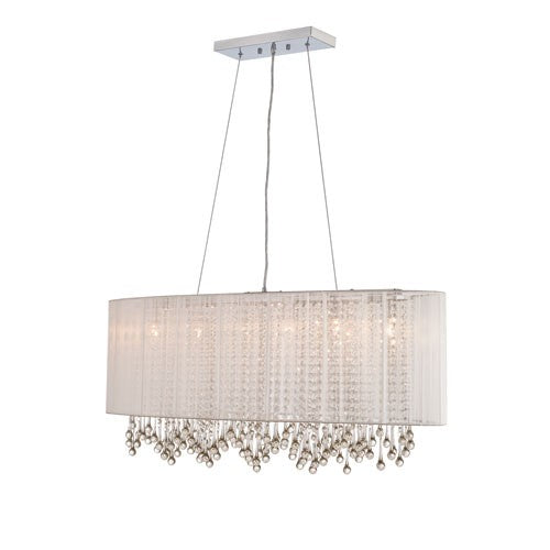 White Six-Light Chandelier