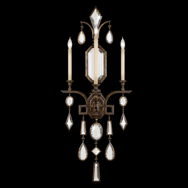 Wall Sconce, 3-Light, Bronze Patina, Clear Crystal Gems, 49"H (710450-3ST 96G1)