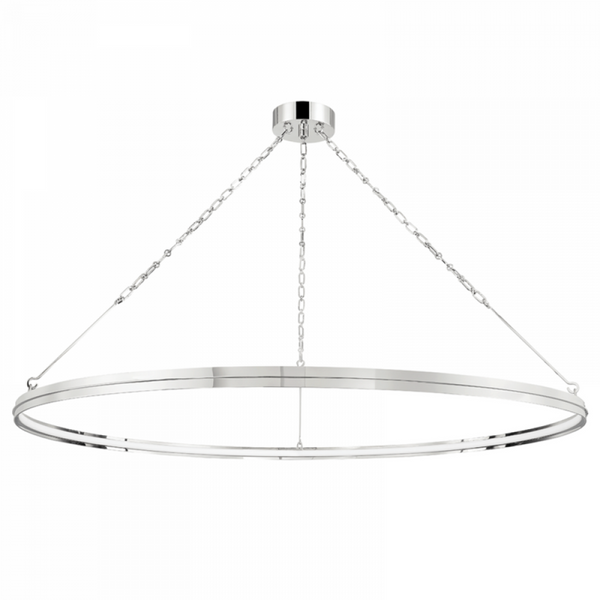 Chandelier, 1-Light, LED, Polished Nickel, 56"W (7156-Pn A8M4W)