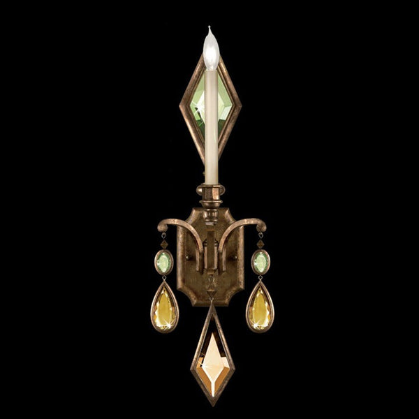 Wall Sconce, 1-Light, Bronze Patina, Multi-Colored Crystal Gems, 29"H (717850-1ST 97F4)