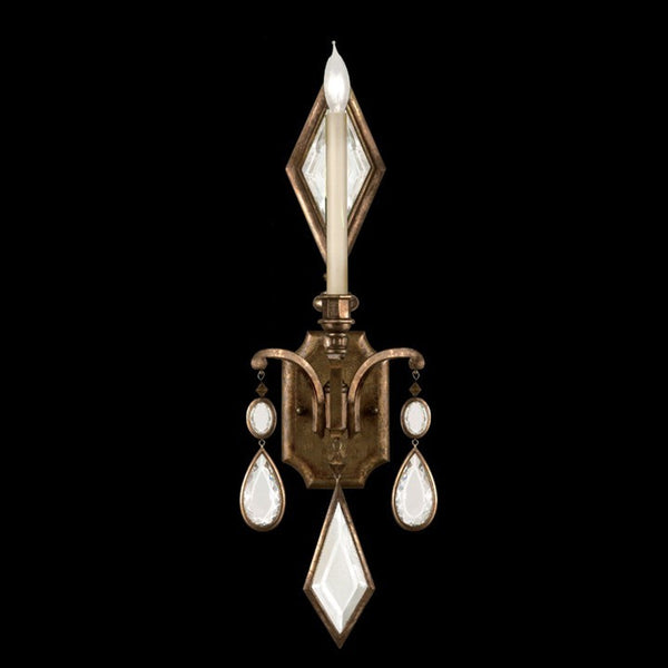 Wall Sconce, 1-Light, Bronze Patina, Clear Crystal Gems, 29"H (717850-3ST 97F6)