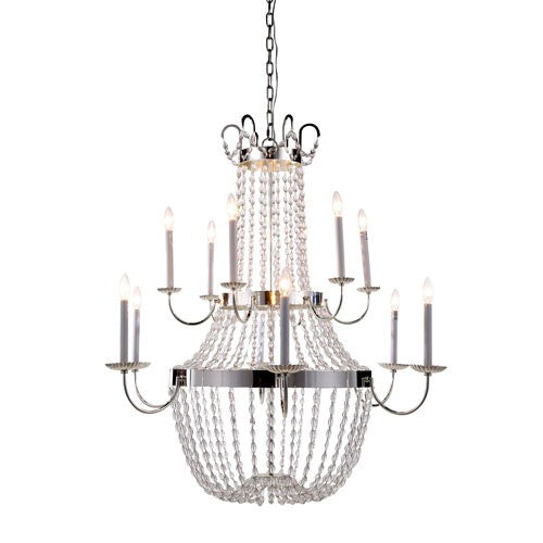 Silver Nickel 39-Inch 12-Light Chandelier