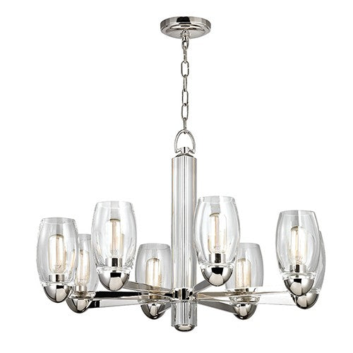 Eight-Light Chandelier with Clear Glass