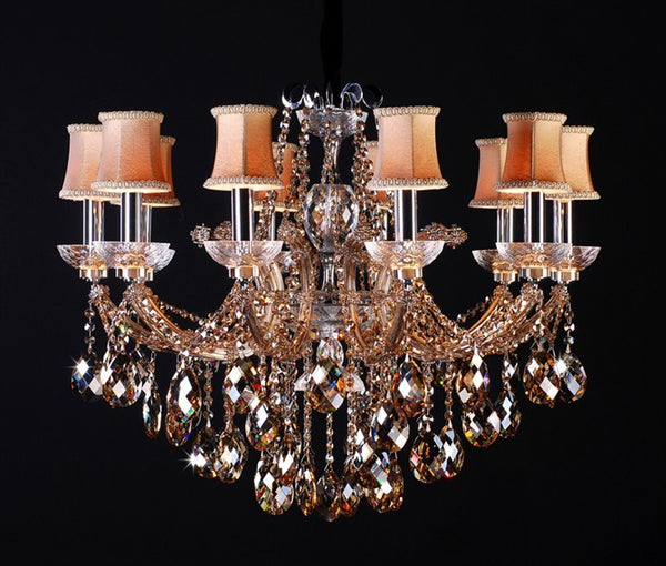 traditional crystal Chandelier in cognac color