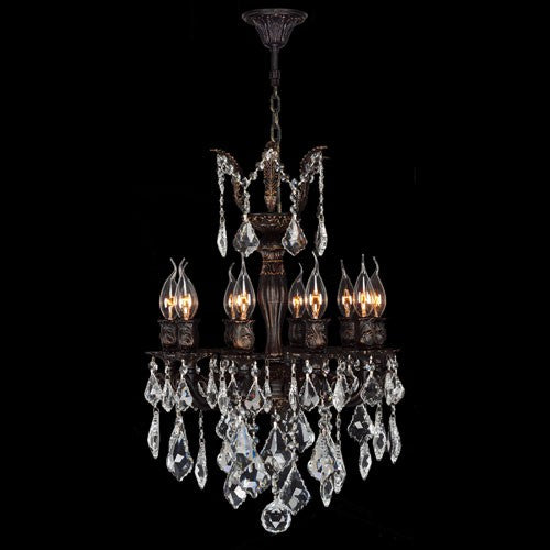 10-Light Flemish Brass Finish with Clear-Crystals Chandelier