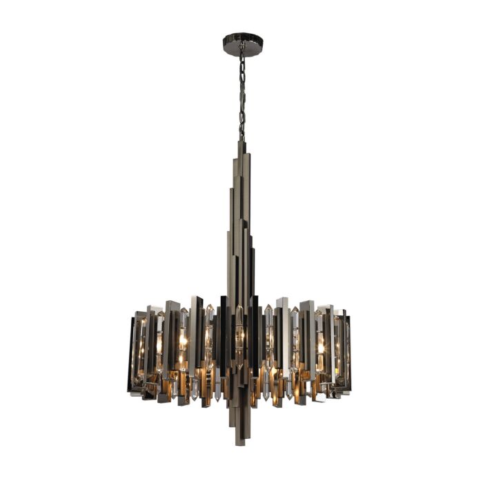 Industrialist 8-Light Pendant in Black Nickel