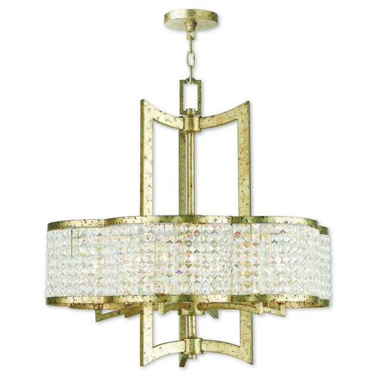 Grammercy 6-Light Chandelier in Hand Applied Winter Gold