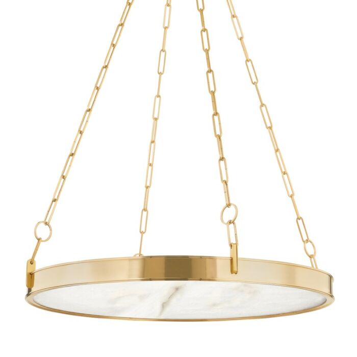 Kirby 1-Light LED Chandelier in Aged Brass