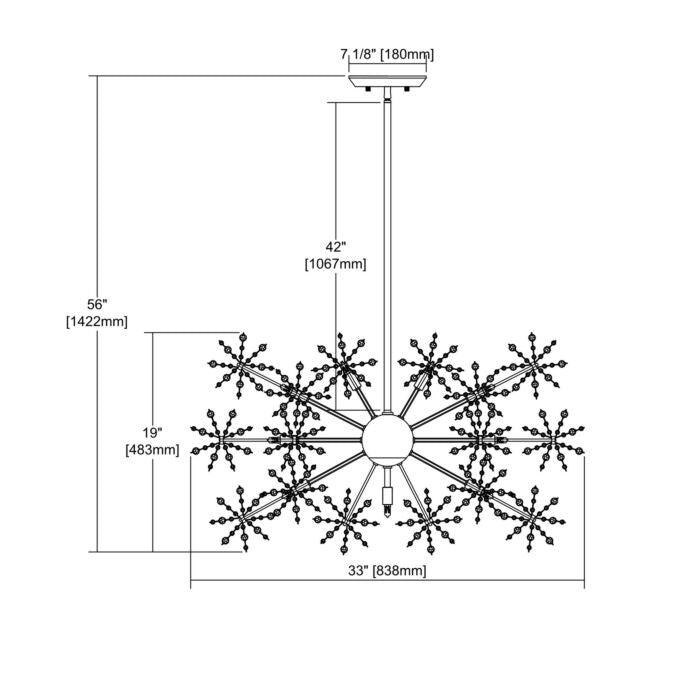 Snowburst 15-Light Chandelier in Polished Chrome