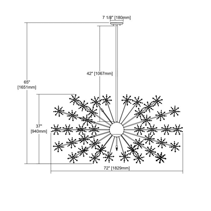 Snowburst 30-Light Chandelier in Polished Chrome