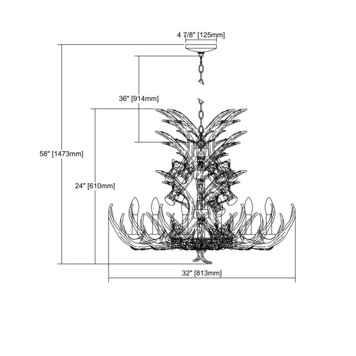 Elk 9-Light Chandelier in Wood Tone