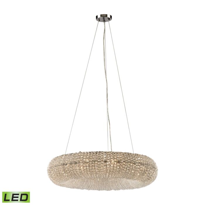 Crystal Ring 10-Light LED Chandelier in Polished Chrome