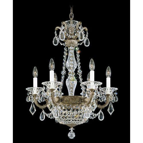 Bronze Eight-Light Clear Heritage Handcut Crystal Chandelier, 21W x 28H x 21D