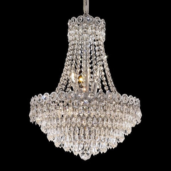 8 lights crystal chandelier in polished chrome finish