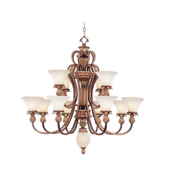 Savannah Venetian Patina Twelve-Light Chandelier