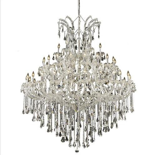 Chrome Forty-Nine Light 60-Inch Chandelier with Royal Cut Clear Crystal