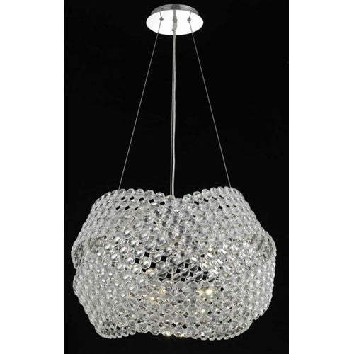 Electron Chrome Five-Light 20-Inch Pendant with Elegant Cut Clear Crystal