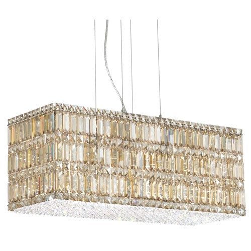 Stainless Steel 22-Light Golden Shadow Swarovski Elements Pendant Light, 29.5W x 12H x 29.5D