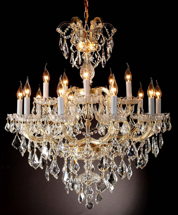 15 Lights Maria Theresa crystal chandelier dressed with clear crystals