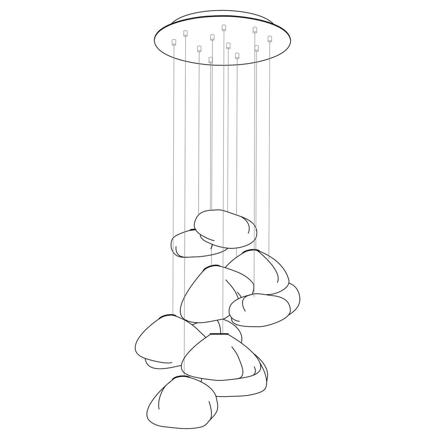 Blown Glass Random Ceiling light fitting Pendant Light