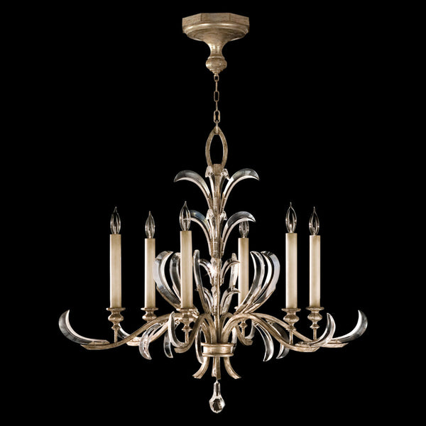 Chandelier, Round, 6-Light, Silver, 37"W (739140ST 99E5)