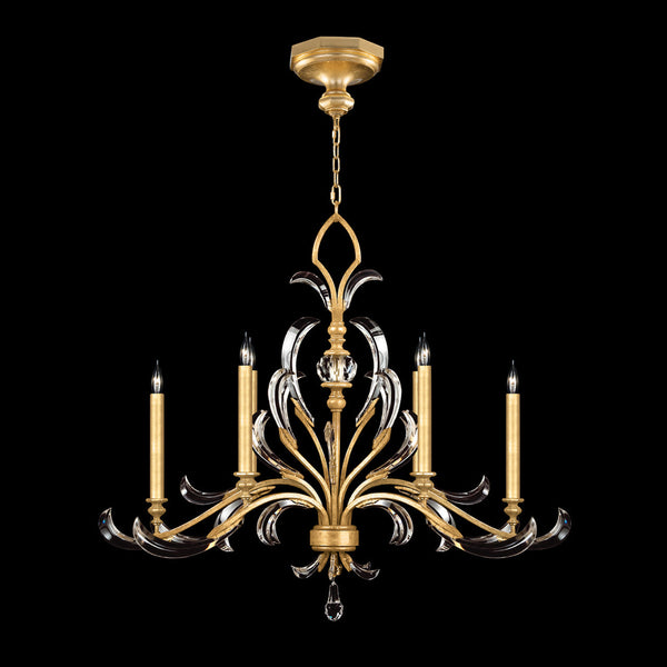 Chandelier, Oblong, 6-Light, Gold Leaf, 44"W (739240-SF3 NJ1K)