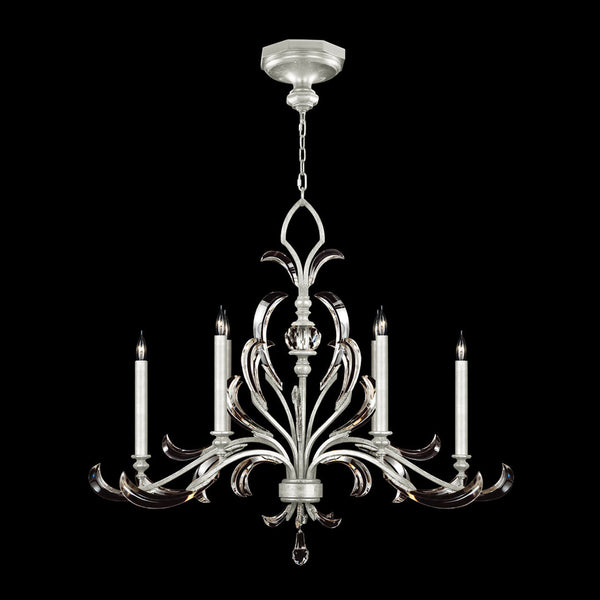 Chandelier, Oblong, 6-Light, Silver Leaf, 44"W (739240-SF4 NJ1L)