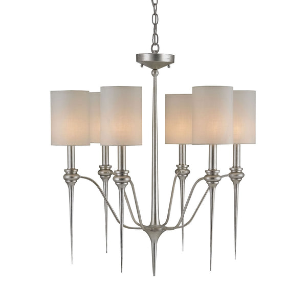 Company Chaddbury Silver Leaf 26-Inch Six-Light Chandelier