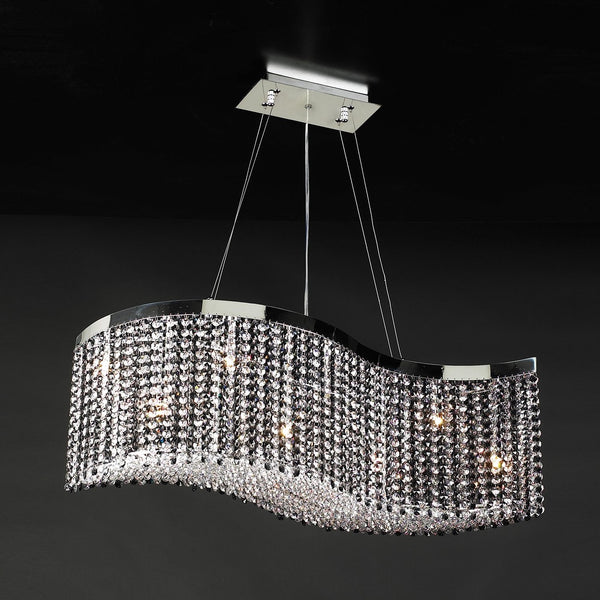 Contemporary Crystal Chandelier in polished chrome finish