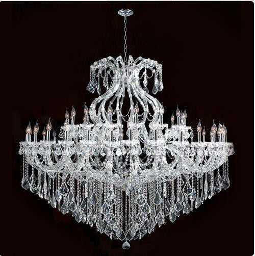 48-Light Chrome Finish with Clear-Crystals Chandelier