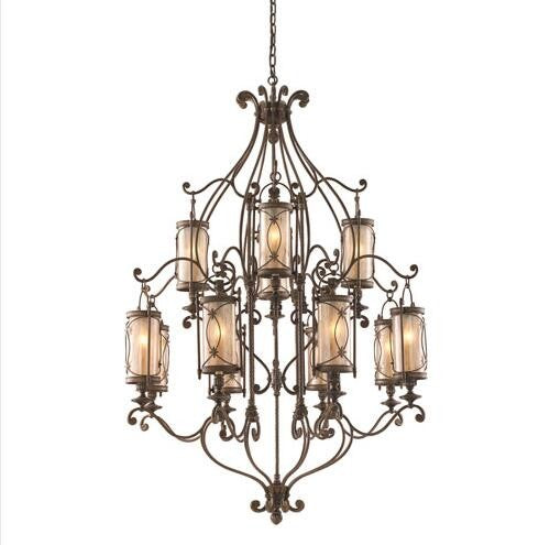 Bronze 12-Light Chandelier