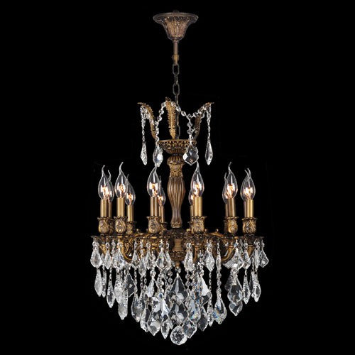 12-Light Antique Bronze Finish with Clear-Crystals Chandelier