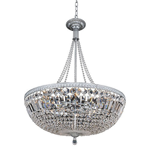 Chrome 11-Light Bowl Pendant with Firenze Clear Crystal