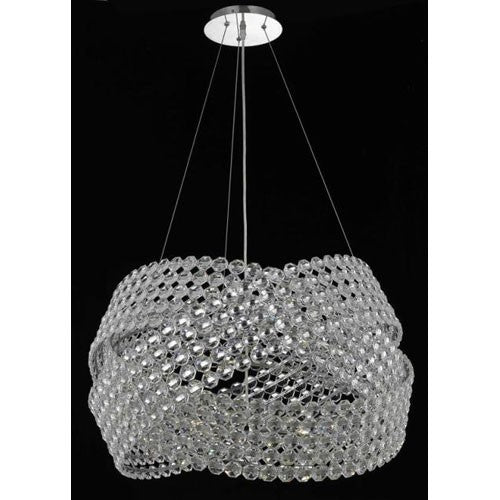 Electron Chrome Five-Light 24-Inch Pendant with Elegant Cut Clear Crystal