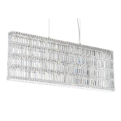 Stainless Steel 25-Light Clear Spectra Crystal Pendant Light, 48W x 17H x 48D