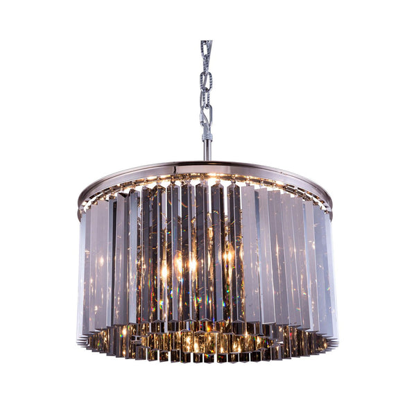 Sydney Polished Nickel Eight-Light Pendant with Royal Cut Silver Shade Crystals