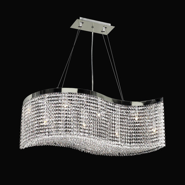 Contemporary Crystal Chandelier in polished chrome finish