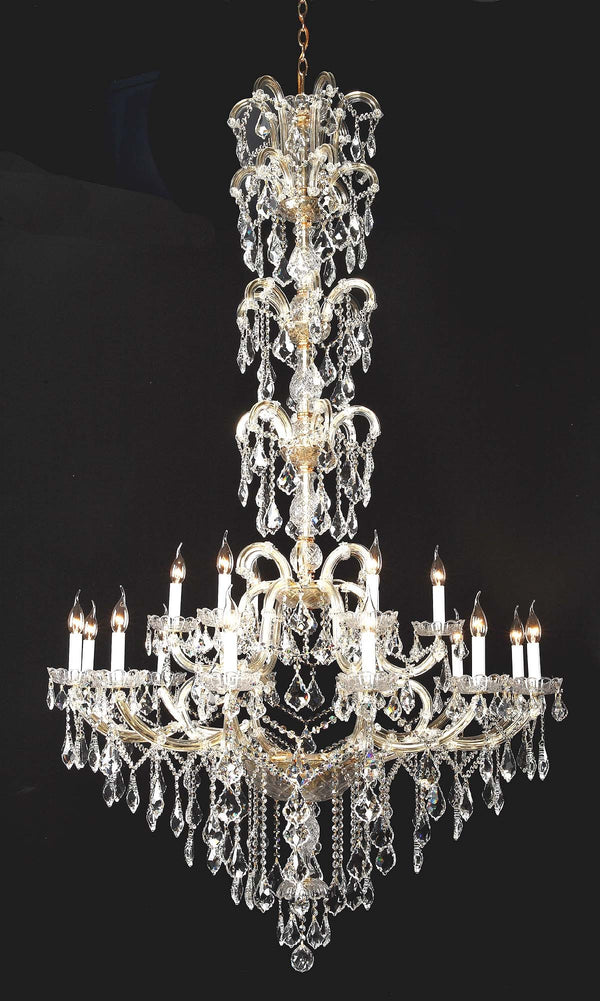 18 Lights Maria Theresa crystal chandelier dressed with clear crystals