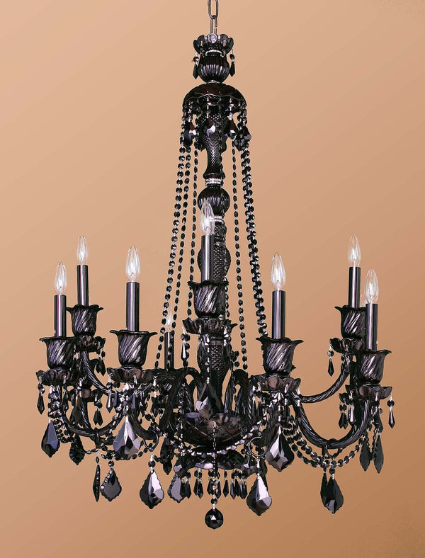 12 Lights Bohemian Crystal chandelier in black finish