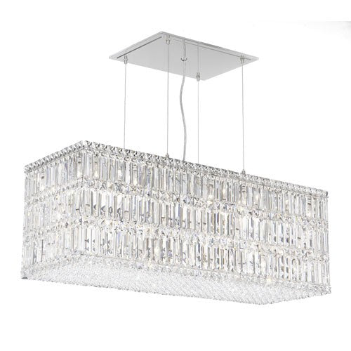 Stainless Steel 33-Light Clear Spectra Crystal Pendant Light, 36.5W x 13H x 36.5D