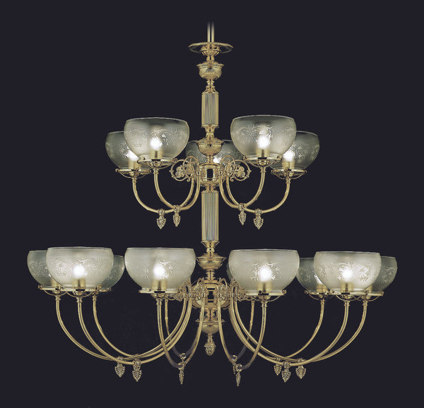 Foyer Chandelier, 15-Light, Polished Brass, 44"W (7515 PB R8MQ)