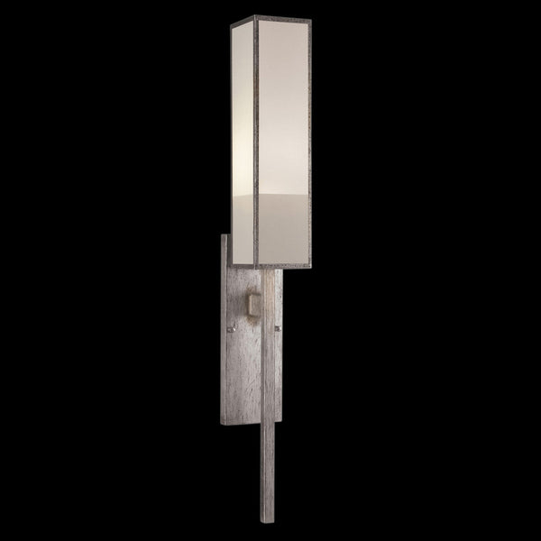 Wall Sconce, 1-Light, Silver Leaf, Multi-Tonal White Crepe, 33"H (753950-2GU D85J)