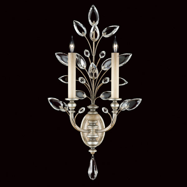 Wall Sconce, 2-Light, Silver Leaf, Faceted  Leaves, 28"H (759750ST 9ED4)