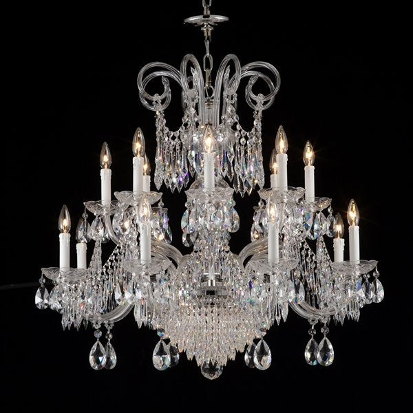 Polished chrome 18 Light traditional crystal Chandelier