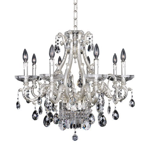 Rossi Two-Tone Silver 10-Light Chandelier with Firenze Clear Crystal