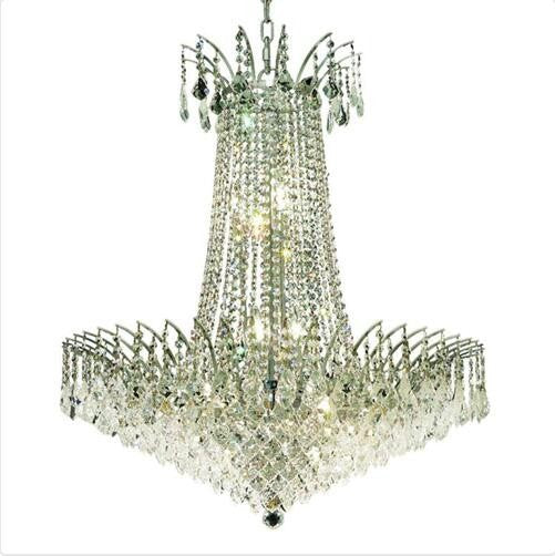 Chrome Sixteen-Light Chandelier with Clear Royal Cut Crystals