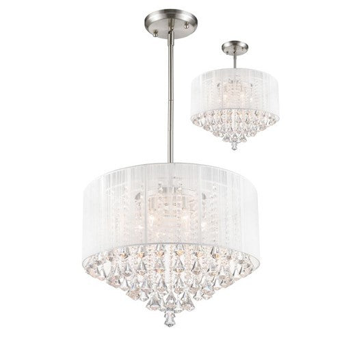 Brushed Nickel Six-Light Pendant