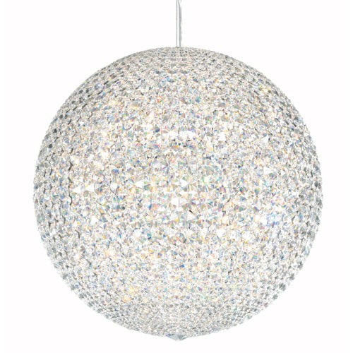 Stainless Steel 30-Light Clear Spectra Crystal Pendant Light, 24W x 24H x 24D